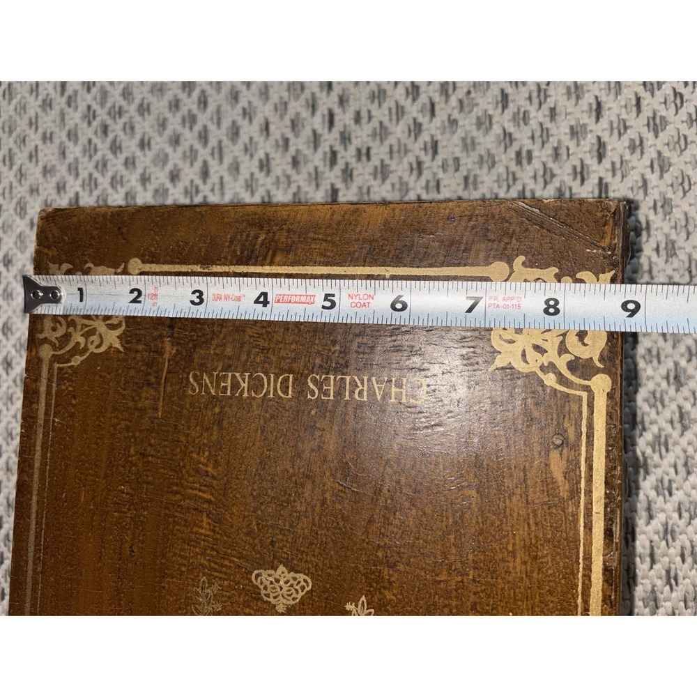 Large Wood Faux Book Box Oliver Twist By Charles Dickens Vintage Latch Buckle - Picture 14 of 16